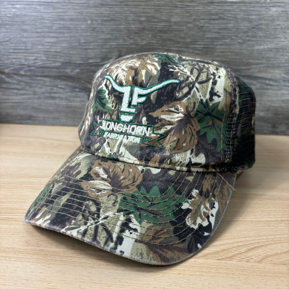 Longhorn Fabrication Hat Cap Snap Back Brown Green Camouflage‎ Camo Outdoors